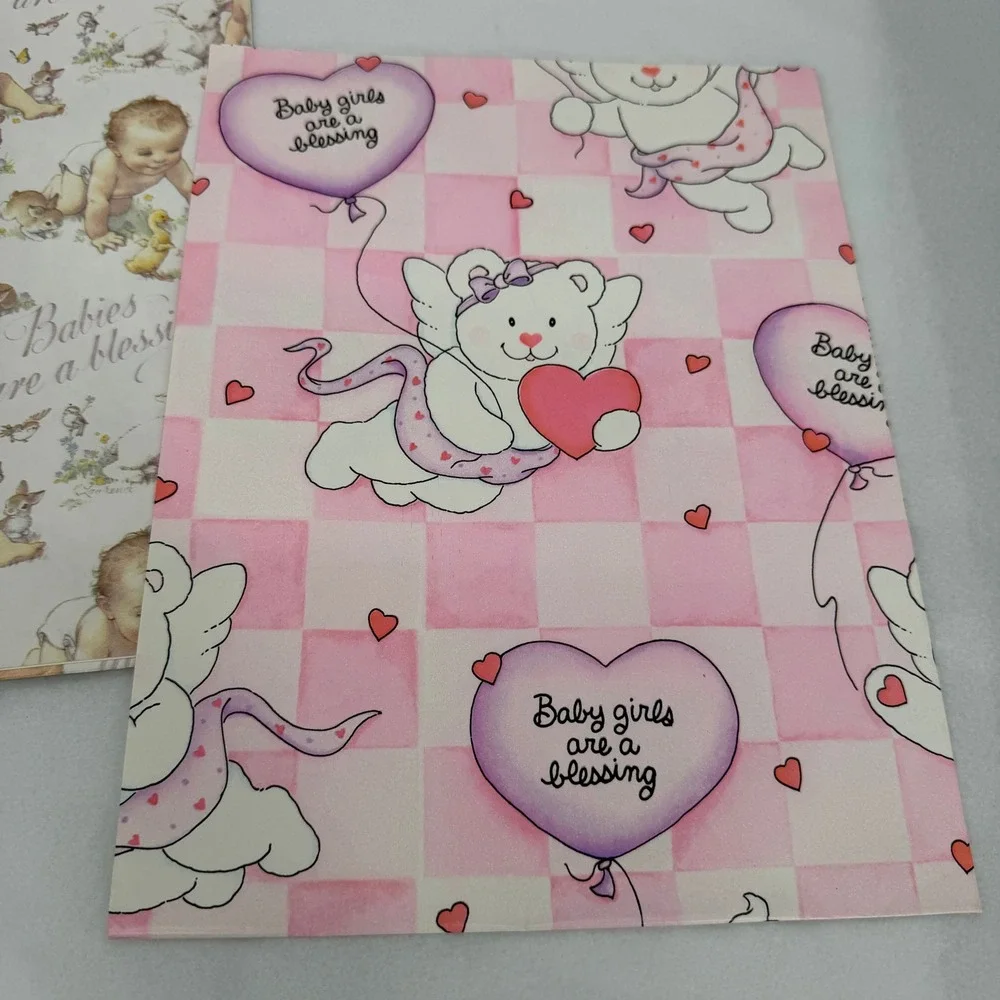VTG Gift Wrap Wrapping Paper SHEETS Sampler Christmas Birthday Baby Shower LOT